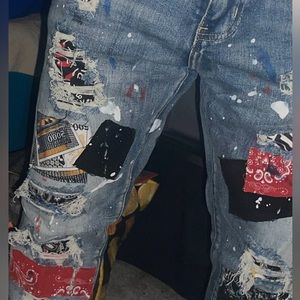 Men’s patchwork jeans
